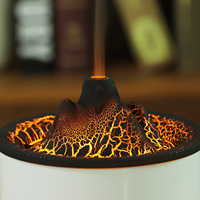 Humidificateur à vapeur chaude Crackle-Volcano de plus de 200 ml avec effet flamme pour utilisation autonome