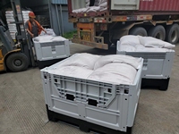 Bac de rangement en plastique pliable pour pièces automobiles | Boîte conteneur empilable avec couvercle