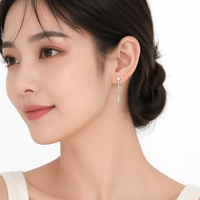 Boucles d'oreilles créoles en argent sterling 925 avec moissanite pour femme, moissanite taille brillant rond, couleur D, pureté VVS1