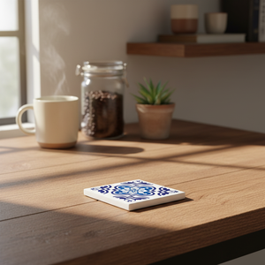 Posavasos Moderno para Bebidas, Diseño Geométrico de Madera y Azulejo, Absorbente de Agua, Base de <span class=keywords><strong>Corcho</strong></span> Cuadrada, Soporte de Metal, Regalo, Nuevo - Product Image 1