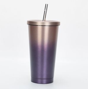 Bouteille d'eau isotherme à double paroi en acier inoxydable avec paille - Product Image 5