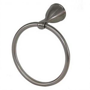 Towel Ring/Bathroom Hardware Set Hand Towel Holder Brushed Nickel Circle Rings Towel Rack Towel Bar Wall Mounted Modern 2 <b>Hooks</b> - Product Image 1