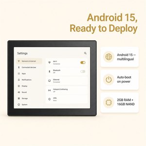 Tablet Android 15 da 7 Pollici per Montaggio <span class=keywords><strong>a</strong></span> Parete, RK3566, PoE, Touch Screen, WiFi, RS485 per Casa Intelligente, BMS, HVAC, Prenotazione Stanze, Controllo Accessi NFC - Product Image 4
