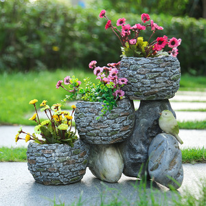 Vaso de flores de resina artificial, tomada de fábrica, decoração de jardim, design popular, vaso de flores, pote de plantas ao ar livre - Product Image 2