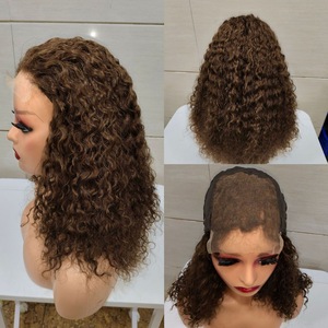 Parrucca Bob Corta Taglio Pixie Ricci Jerry Economica con Frontale in Pizzo 4*4, Capelli Umani Vergini Europei Colore Naturale per <span class=keywords><strong>Donna</strong></span> - Product Image 3