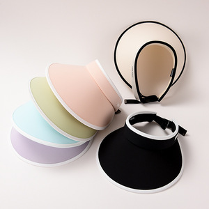 Bán buôn Gấp Có Thể rỗng bãi biển mặt trời bảo vệ lớn vành băng lụa Visor hat - Product Image 3