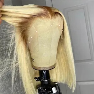 Lijmloos Menselijk Haar 2X6 10In Afro Dreadlock Krullend Blonde Bob Cut Man Pruik 14 Inch Maagd Remy E O Peruca De Cabelo Humano Com M