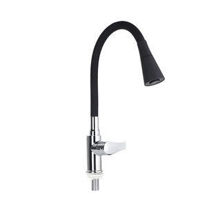 도매 단일 냉수 주방 수도꼭지 유연한 로터리 상업용 주방 싱크대 수도꼭지 - Product Image 3