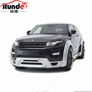 Runde PU matériel pour RANGE ROVER <span class=keywords><strong>Evoque</strong></span> mise à niveau <span class=keywords><strong>HAMANN</strong></span> Style large Kit de carrosserie lèvre avant diffuseur arrière jupe latérale roue sourcil - Product Image 1
