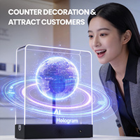 Ventilador Publicitario con Holograma 3D AZMAX, Pantalla LED Promocional Comercial, Señalización Digital Futura y Pantallas Programables para Tiendas