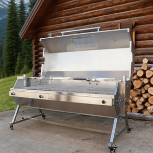 Modern Style Factory Custom Flaming <strong>Coals</strong> <strong>Barbeque</strong> Master <strong>Gas</strong>/Charcoal Spit Roaster with Lid - Product Image 3