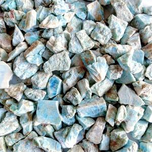 Pierres de gravier larimar naturelles, g, pierre brute, larimar brute, minérale, cristal poli, rayures, vente en gros - Product Image 6