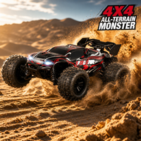 Voiture RC 4x4 haute vitesse 2,4 GHz, Monster Truck tout-terrain entièrement proportionnel, Buggy télécommandé avec barre anti-roulis YH16001 1/16, chargeur inclus