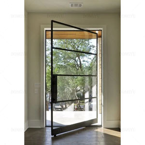 Bisagra <span class=keywords><strong>oculta</strong></span> de vidrio grande externo templado de entrada exterior <span class=keywords><strong>Puerta</strong></span> de pivote frontal moderna única de aluminio a la venta - Product Image 2