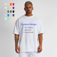 Coton de première qualité Logo personnalisé Impression de t-shirts pour Impression de t-shirts surdimensionnés unis pour hommes