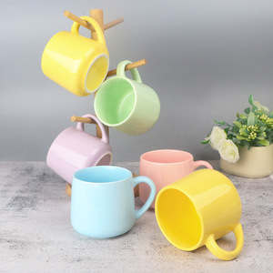 Custom Logo Printed <b>Large</b> Capacity Porcelain <b>Tea</b> <b>Cup</b> Big Belly Pink Glaze Ceramic Coffee Mug for Back to School Promotional Gift - Product Image 2