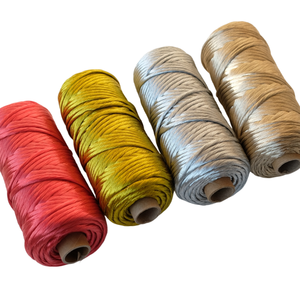 Ropemate Corde de macramé métallique 3 mm Or Argent <span class=keywords><strong>Rouge</strong></span> Fil à enrouler Artisanat fait main DIY - Product Image 1