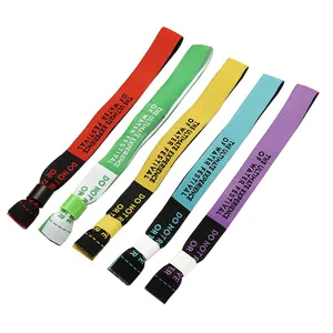 Sublimation Print Custom Design 1 Time Use Wrist Band Woven Festival Fabric Wristband For Events Party