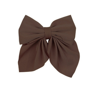 Pince à cheveux en tissu avec nœud élégant, couleur unie, pince bec de canard latérale pour femme, accessoires capillaires - Product Image 6