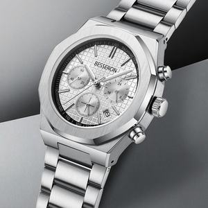 For Custom Stainless Steel Quartz Business Luxury Chronograph <b>Watch</b> 42mm Sapphire Crystal Luminous Hands 5ATM - Product Image 1