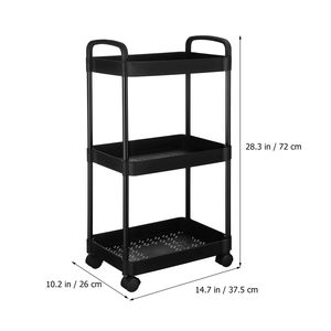 Chariot utilitaire pliable robuste en plastique, idéal pour la cuisine, le rangement de nourriture, le bureau, les boissons, les épices et les sacs – Approvisionnement direct usine - Product Image 2