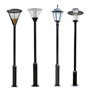 Lampadaire de jardin extérieur en fer avec abat-jour en verre LED, lumière blanc chaud doux 2700K, IP66, non-démontable, AC 220V, capteur de mouvement, alimenté par énergie solaire - Product Image 1