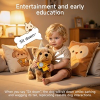 Jouet pour enfant Tumama : Chiot Yorkshire Terrier réaliste en peluche, haute qualité, avec commande vocale et fonction marche sur piles
