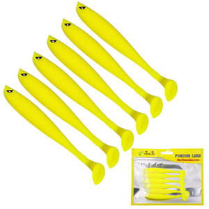 Leurre de pêche souple 9CM/4.1g 11CM/8.3G 3D Eye Silica Gel Bait T Tail Appâts de pêche artificiels Rock <span class=keywords><strong>Golden</strong></span> Ocean Beach 6 PCS/sac - Product Image 2