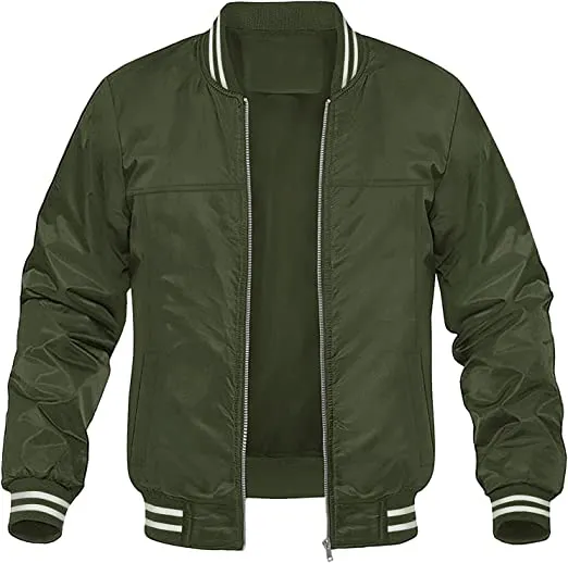 OEM Factory Directly Custom Men's Bomber Jacket Spring Fall Lightweight Windbreaker Jacket