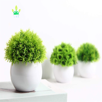 Mini plantes artificielles pour étagère, pièces, fausses plantes, Pot en plastique blanc pour décoration de salle de bain, maison