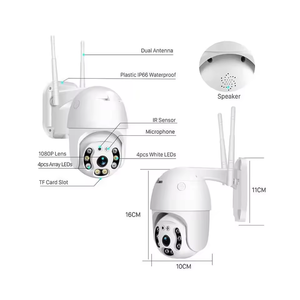 Cámara de Seguridad Exterior para el Hogar, CCTV, 2MP, <span class=keywords><strong>WIFI</strong></span>, PTZ, V380, Impermeable, Doble Lente, Audio Bidireccional, Visión Nocturna - Product Image 4