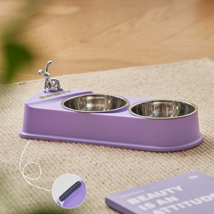 Manufacturer Wholesale Pet <strong>Bowl</strong> 2 in 1 Removable PP + Stainless Steel Double Cat Dog <strong>Bowl</strong> - Product Image 5