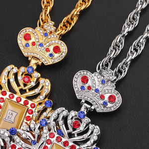 Collier de prêtre d'église avec une <span class=keywords><strong>grande</strong></span> couronne de cristal de Dieu, représentant Jésus tenant <span class=keywords><strong>la</strong></span> croix, style romain chrétien, Risingmoon - Product Image 5