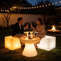 Meubles de jardin LED lumineux, canapés sectionnels, chaises, tables, éclairage pour boîte de nuit, fête, événement, salon
