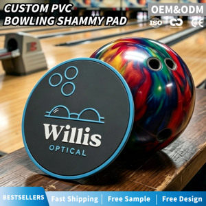 Almohadilla de limpieza de microfibra absorbente de aceite para bolas de bolos de PVC blando con logotipo personalizado OEM, toalla removedora a granel - Product Image 1