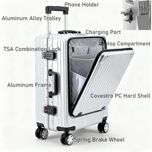 <span class=keywords><strong>Valise</strong></span> sans fermeture éclair en <span class=keywords><strong>polycarbonate</strong></span> avec cadre en <span class=keywords><strong>aluminium</strong></span>, coque rigide, bagage à main avec roulettes pivotantes, <span class=keywords><strong>valise</strong></span> à roulettes, 20'' 24'' 28'' - Product Image 2