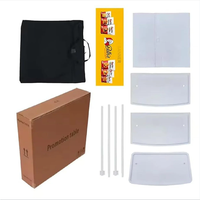 Comptoir de promotion portable pour salon professionnel avec étagère interne offrant un espace de rangement