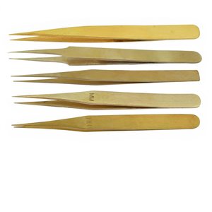 Juego de pinzas de latón, 5 uds., herramientas antimagnéticas de precisión para hacer joyas, herramientas manuales para reparación de relojes electrónicos, herramientas manuales para orfebre |   GS1549E - Product Image 1