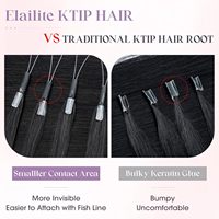 Extensions de cheveux humains Remy naturels Elailite K Tip U Tip à kératine, fusion à chaud, pré-collées, trame simple, permanent, toutes couleurs, teintables