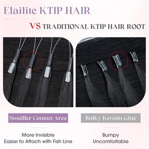 Extensions de <span class=keywords><strong>cheveux</strong></span> humains Remy naturels Elailite K Tip U Tip à kératine, fusion à chaud, pré-collées, trame simple, permanent, toutes couleurs, teintables - Product Image 2