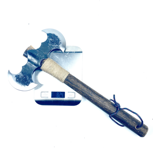 Hache à double lame Hi Dude, hache en acier au <span class=keywords><strong>carbone</strong></span>, manche en bois, longueur 400 mm, hache de futaie de qualité industrielle, 820 g, pour l'extérieur - Product Image 5