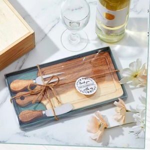 Wooden Cheese Board <b>Set</b> With Knives And Forks Portable Cutting Board For Home Outdoor Use - Product Image 3