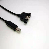 Câble USB 2.0 USB B mâle vers femelle, câble d'extension de port de montage sur panneau avec vis de verrouillage