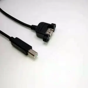 USB 2.0 电缆 usb B 男母面板安装端口延长电缆与锁定螺丝