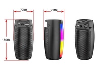Haut-parleur sans fil LED avec lumière multicolore, cadeau, Bluetooth, pour extérieur, avec carte mémoire