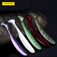 LUTAC Leurre souple artificiel Ver bicolore Dream T-Tail avec hameçon jig head et montage Texas Rig pour Black-bass et Poisson mandarin 1.1G 50MM