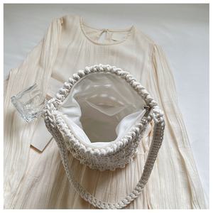 Nuevo Bolso de Hombro Tipo Cubo de Ganchillo para Mujer, Tejido con Hilo de Algodón Calado, Estilo Bohemio, Ideal para Playa y Viajes - Product Image 6