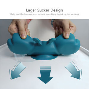 Juego de alimentación de bebé de silicona sin BPA para recién nacido, 6 piezas, plato de cangrejo, cuenco de succión con cuchara y tenedor, babero impermeable para bebé - Product Image 4