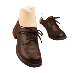 2025 Spring Autumn British Style Women's Genuine Cowhide Leather Loafers Medium High Heel <b>Lace</b>-Up Chunky <b>Shoes</b> with Thick Heel - Product Image 2