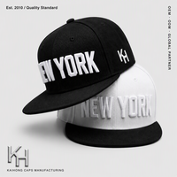 Casquettes personnalisées brodées en 3D style KH Raiders - Casquette structurée en coton à visière plate avec fermeture snapback, personnalisation OEM du bord, Gorra Gorras